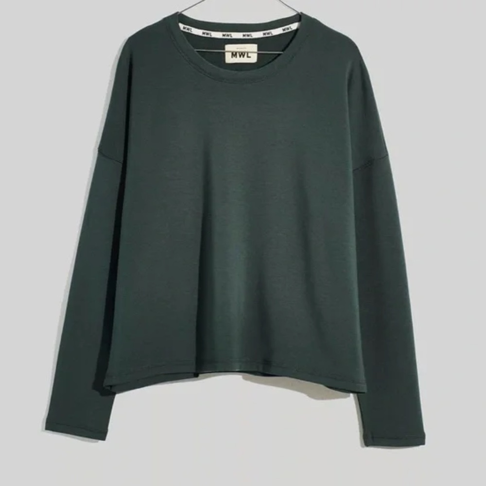 Madewell MWL Super-brushed Easy Going Scoop Neck Dark Forest Green Sweatshirt